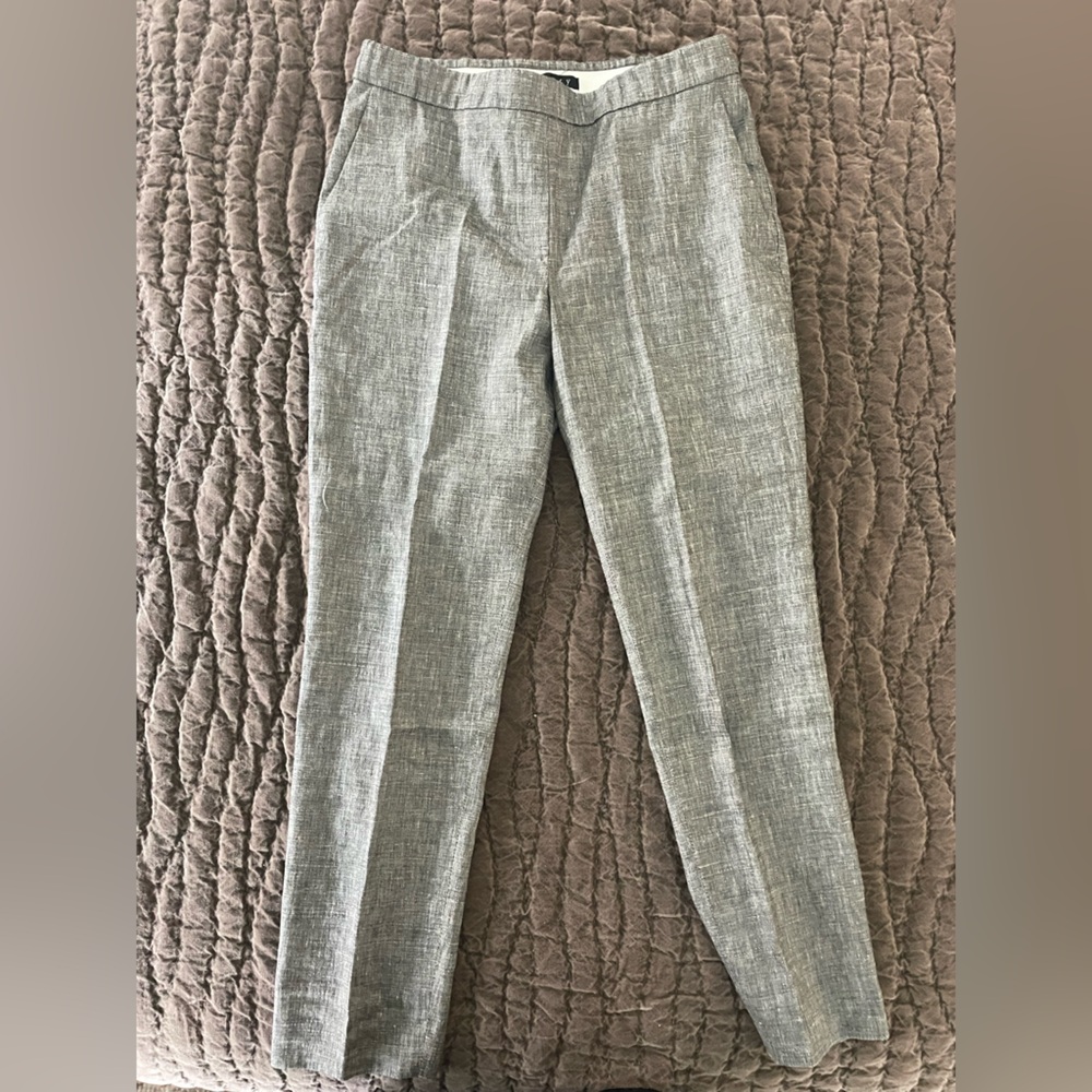 Theory Cropped Work Pants, Grey, Size 4
